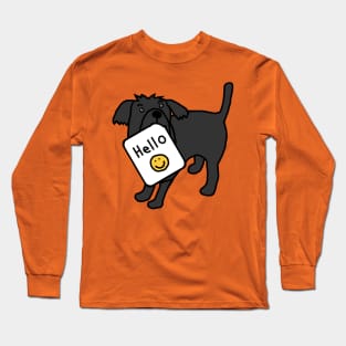 Cute Dog Says Hello Long Sleeve T-Shirt